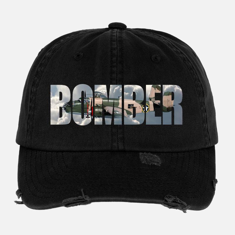bombardier B-25 Mitchell Casquette vintage effet usé Flexfit