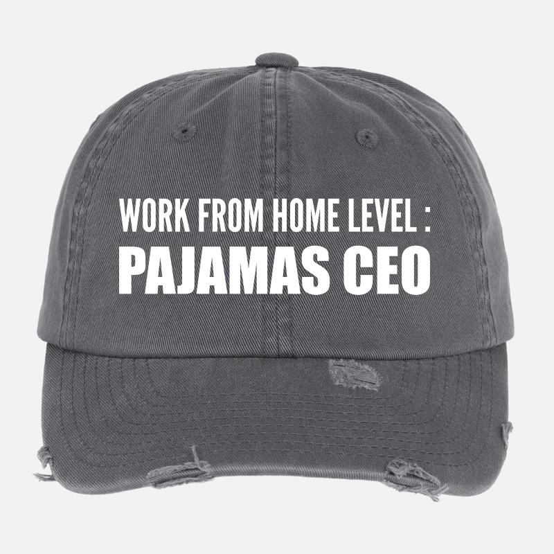 Work from home level : pajamas ceo Casquette vintage effet usé Flexfit