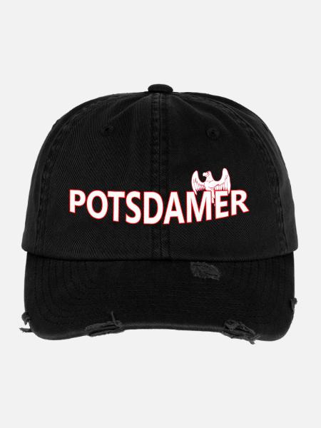 POTSDAMer - Casquette vintage effet usé Flexfit - noir - Devant