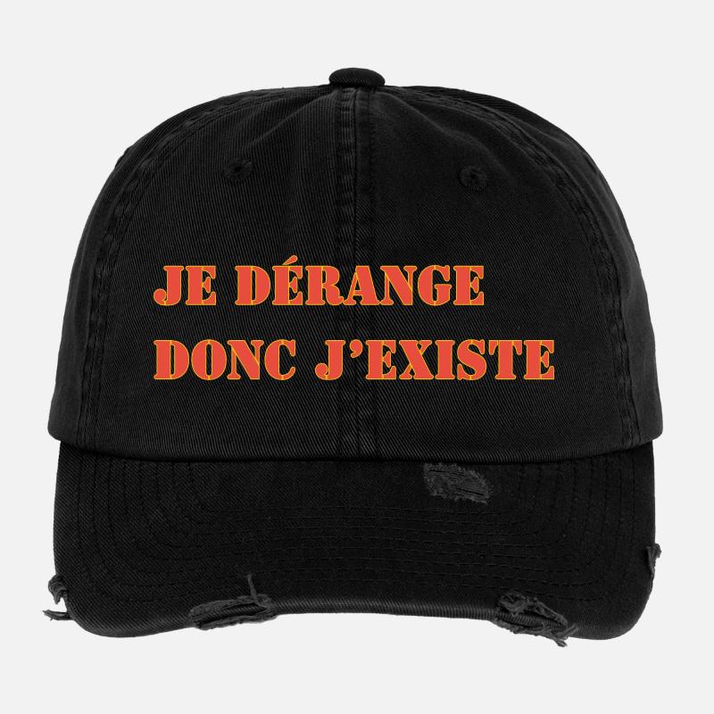 ICH STÖRE, DESHALB EXISTIERE ICH Flexfit Vintage Destroyed Cap