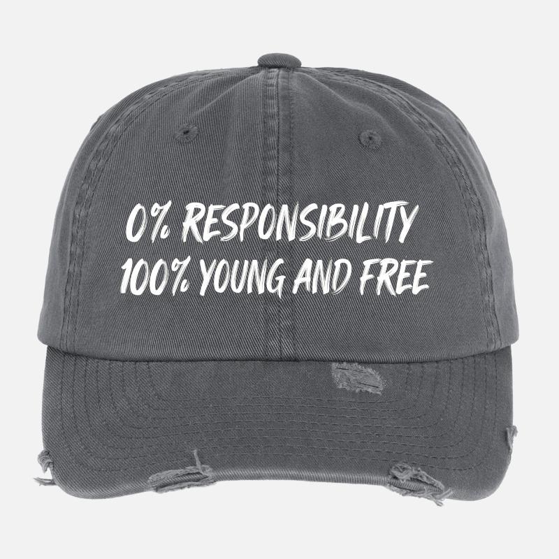Young and free: Zero responsibility Flexfit Vintage Destroyed Cap