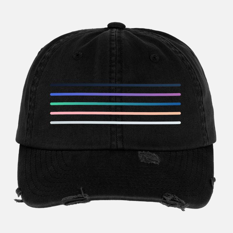 Lebendige Streifenpalette Flexfit Vintage Destroyed Cap