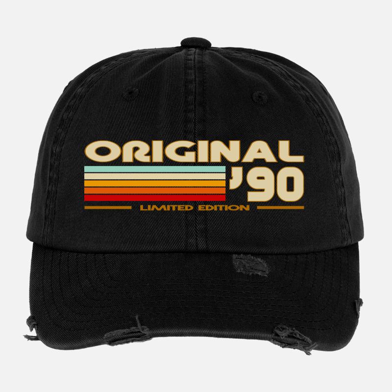 1990 - Flexfit Vintage Destroyed Cap - Schwarz