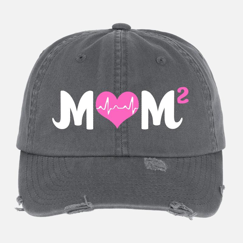 Zwillinge Mama Zwilling Mutter Geschenk Flexfit Vintage Destroyed Cap