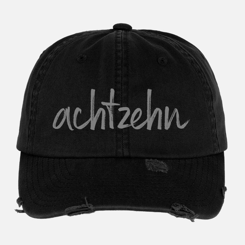 18 achtzehn 18. Geburtstag Geschenk Volljährigkeit Flexfit Vintage Destroyed Cap