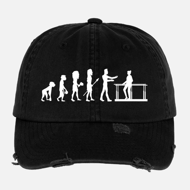 Evolution Masseur Physiotherapeut Humor Physio - Flexfit Vintage Destroyed Cap - Schwarz