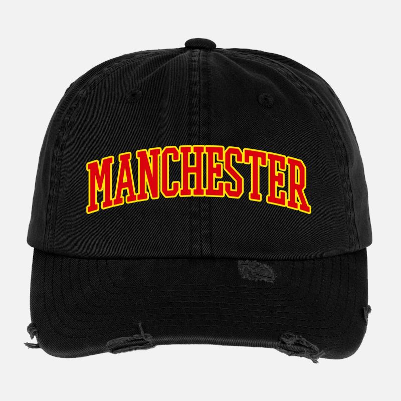 Manchester Varsity Lettering Flexfit Vintage Destroyed Cap