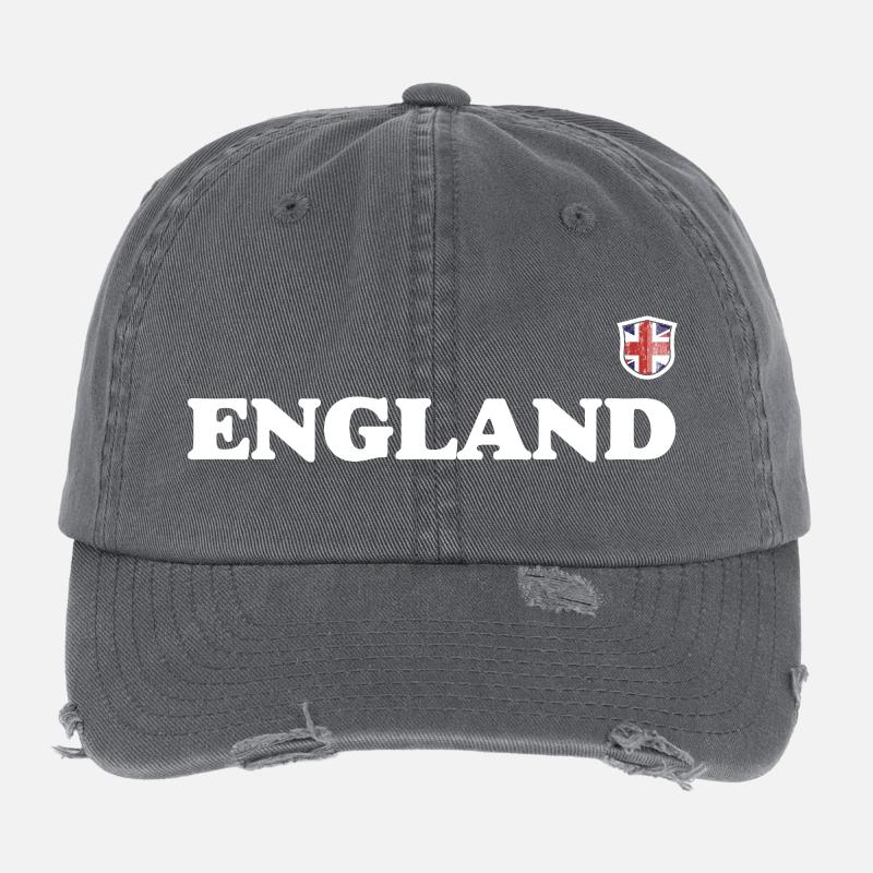 England Crest Typography Flexfit Vintage Destroyed Cap