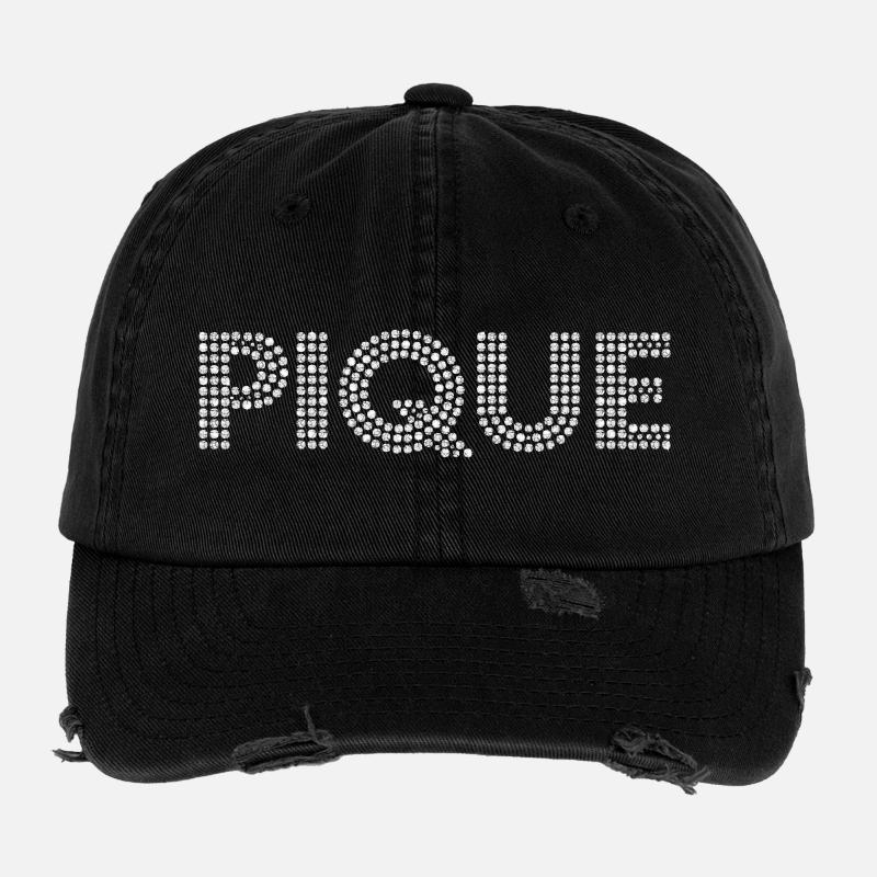 Dot-Piqué lettering - Flexfit Vintage Destroyed Cap - black