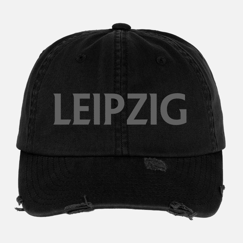 Leipzig – Allemagne Textdesign Casquette vintage effet usé Flexfit