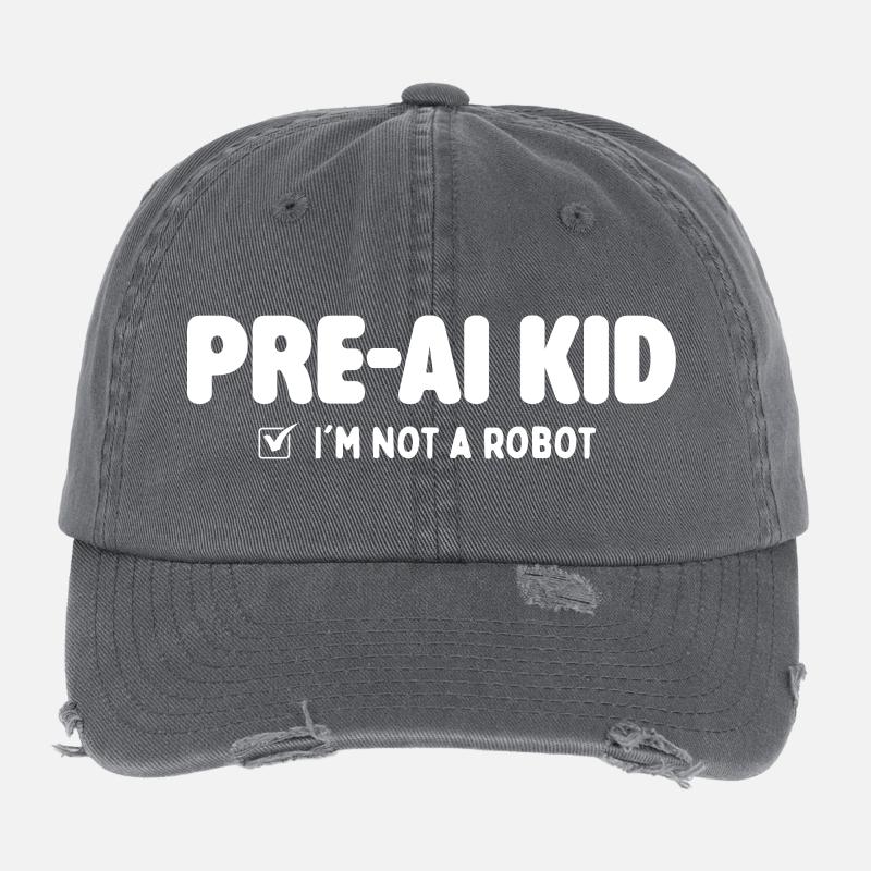 Pre AI Kid 2010s Nostalgia Throwback Flexfit Vintage Destroyed Cap