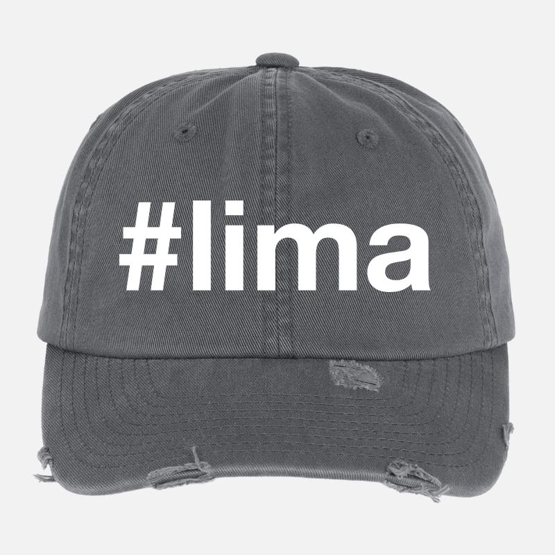 Hashtag Lima Pérou Casquette vintage effet usé Flexfit