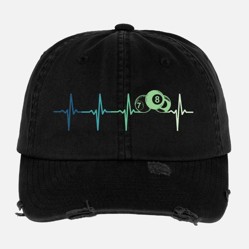 Billard, Billardkugel Flexfit Vintage Destroyed Cap