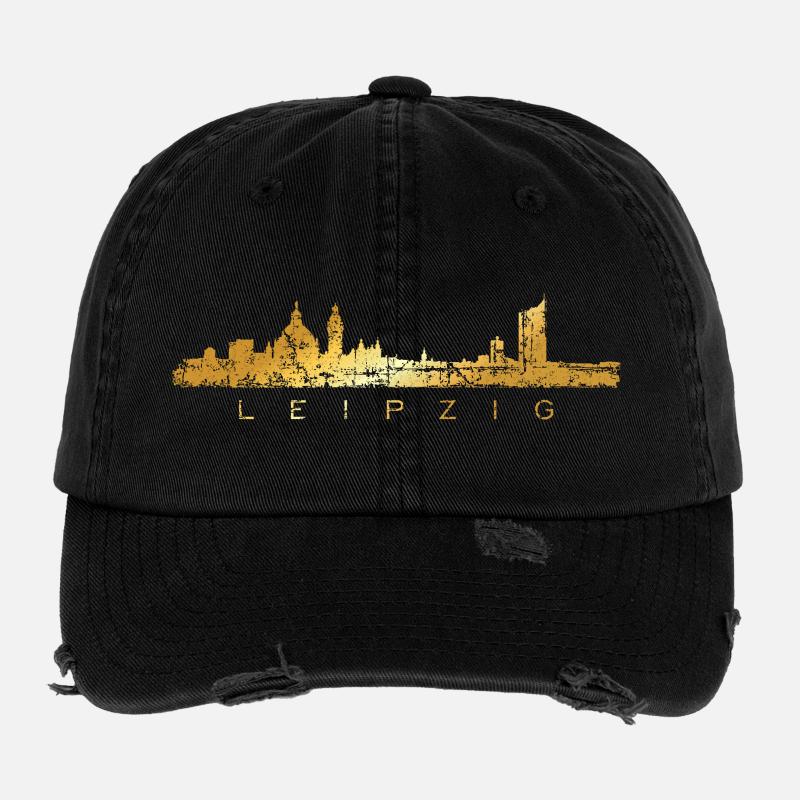 Leipzig skyline (vintage / golden yellow) Leipzig Flexfit Vintage Destroyed Cap