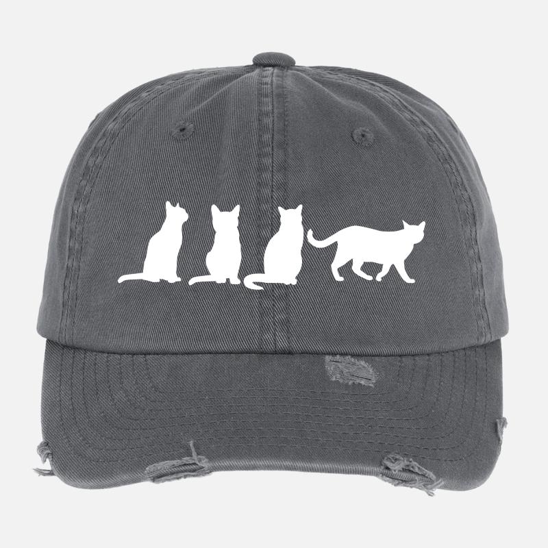 Drôles de chats Casquette vintage effet usé Flexfit