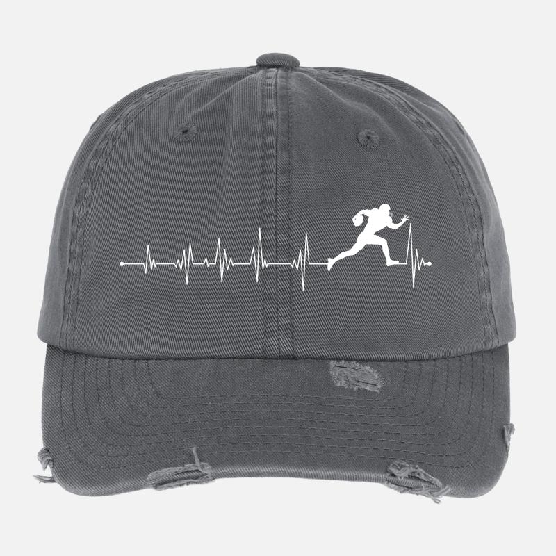 Conception de silhouette de course à pied de cœur Casquette vintage effet usé Flexfit