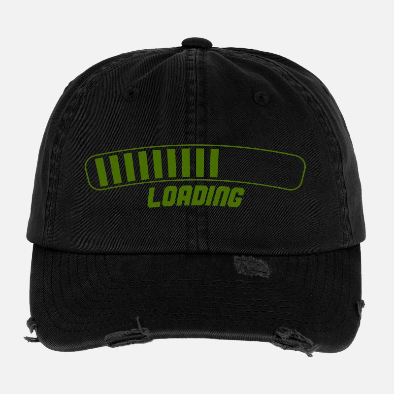 Retro Loading Screen Green Flexfit Vintage Destroyed Cap