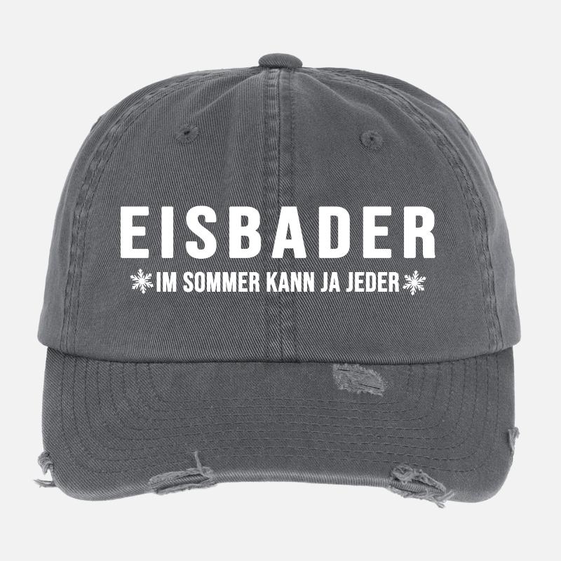 Eisbader Winterschwimmer Eisbaden Wintersport Flexfit Vintage Destroyed Cap