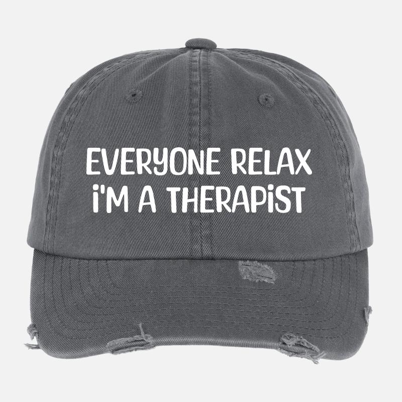 Alle entspannt euch, ich bin Therapeut, Retro-Humor Flexfit Vintage Destroyed Cap