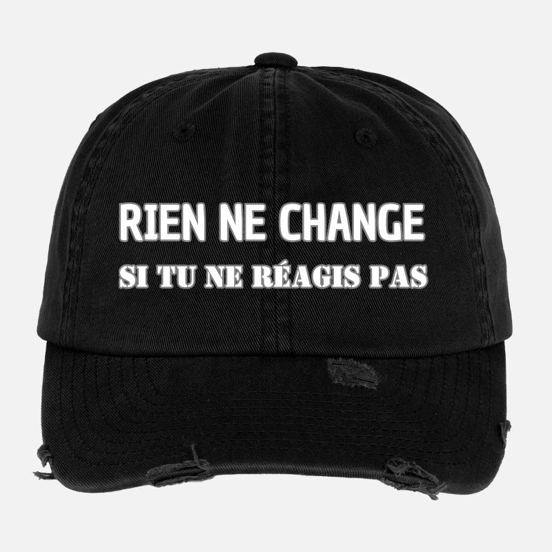 Nothing changes if you don't react Flexfit Vintage Destroyed Cap