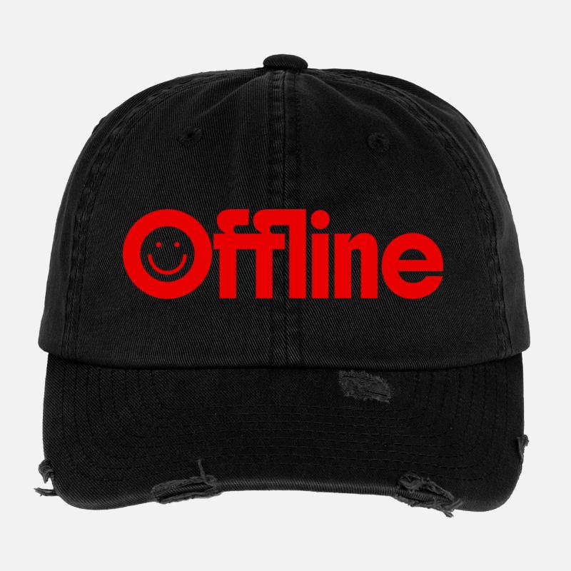Offline - Flexfit Vintage Destroyed Cap - black
