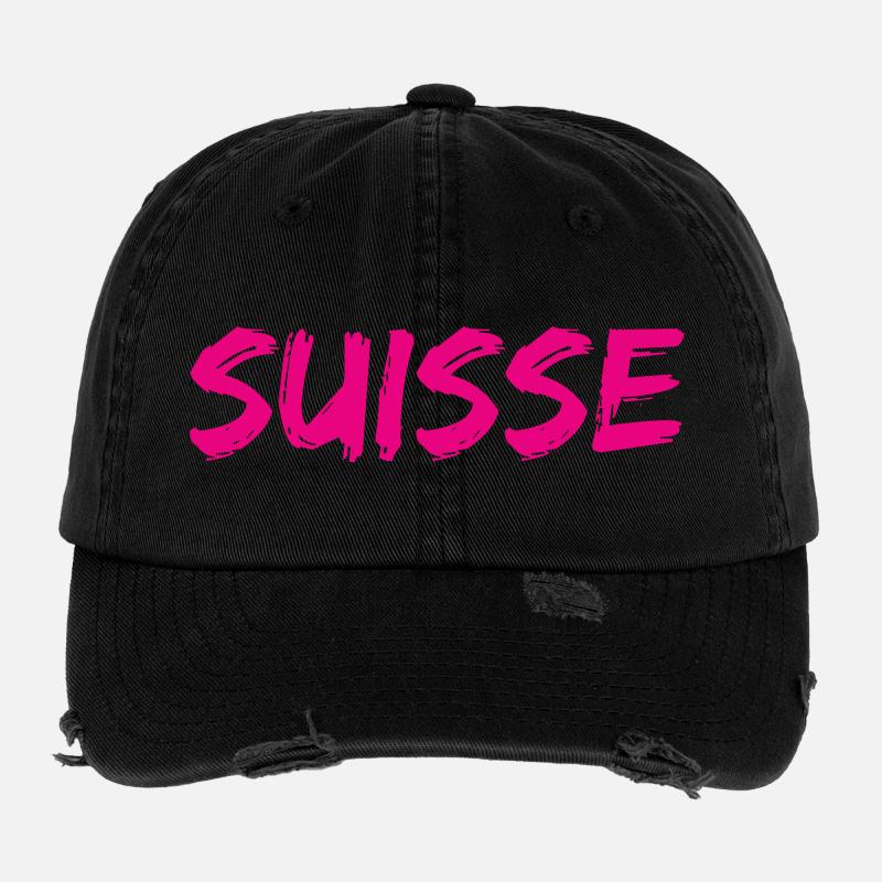 SCHWEIZ. LAND Flexfit Vintage Destroyed Cap