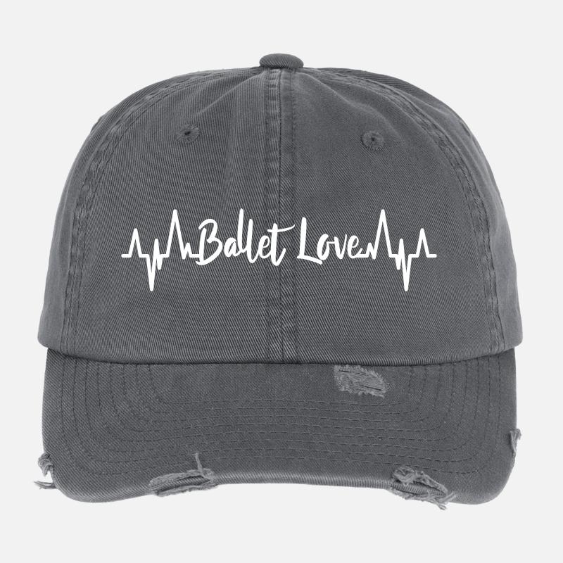 Ballet Love ECG Cardiogram Flexfit Vintage Destroyed Cap