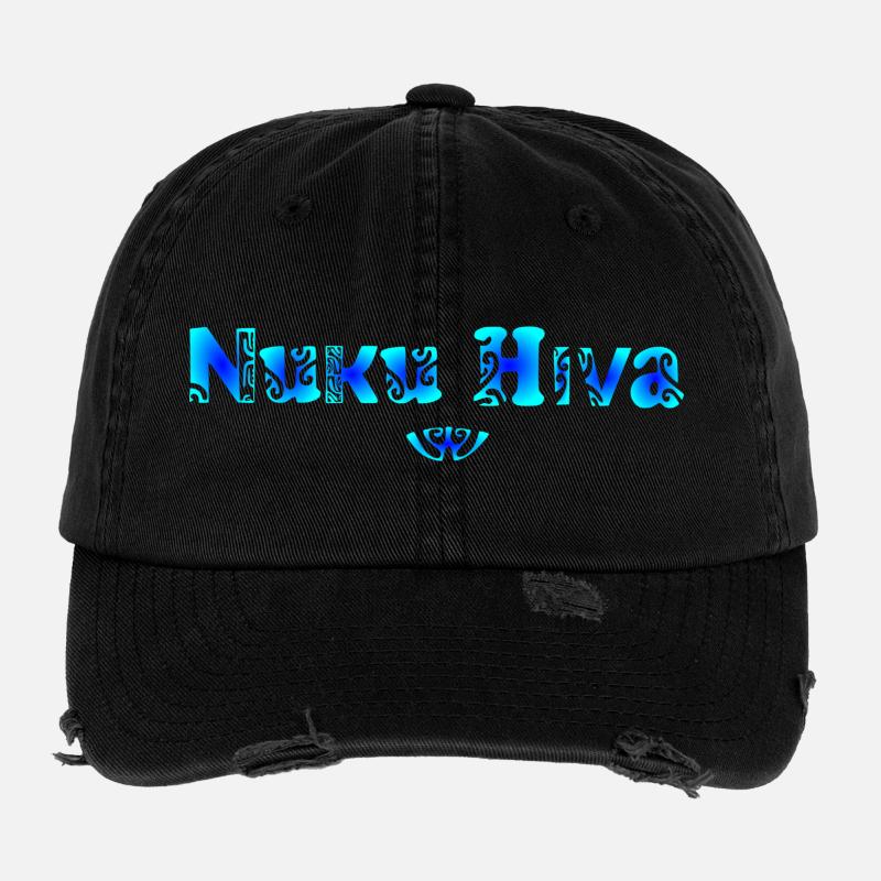 Nuku Hiva (Blaue Lagune) Flexfit Vintage Destroyed Cap