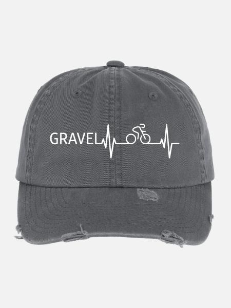 Gravel Heartbeat - Flexfit Vintage Destroyed Cap - dark grey - Front