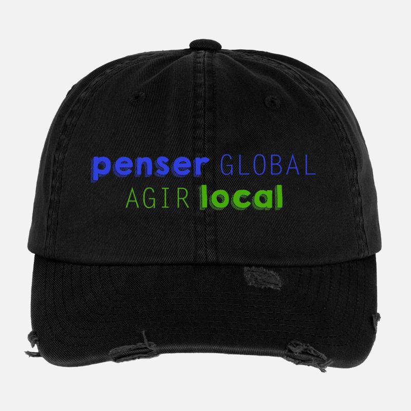 Penser GLOBAL, Agir LOCAL Casquette vintage effet usé Flexfit