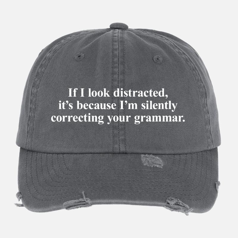 Stiller Grammatikkorrektur-Tee Flexfit Vintage Destroyed Cap