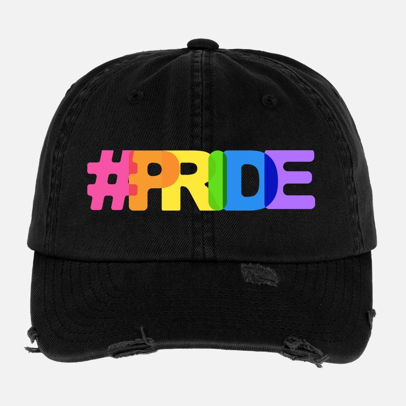 Hashtag Pride Style arc-en-ciel Casquette vintage effet usé Flexfit