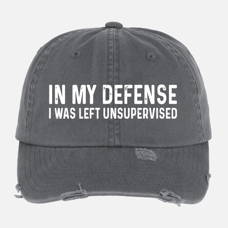 Unsupervised Defense Typographic Quote Flexfit Vintage Destroyed Cap