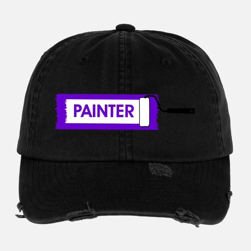 Paint roller with purple paint Flexfit Vintage Destroyed Cap