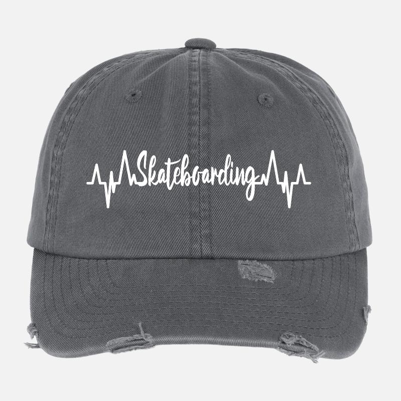 Skateboarding Cardiogram Flexfit Vintage Destroyed Cap
