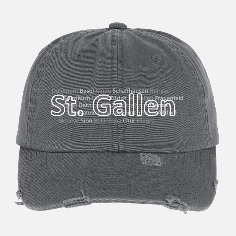 Schweizer Städte St Gallen Flexfit Vintage Destroyed Cap