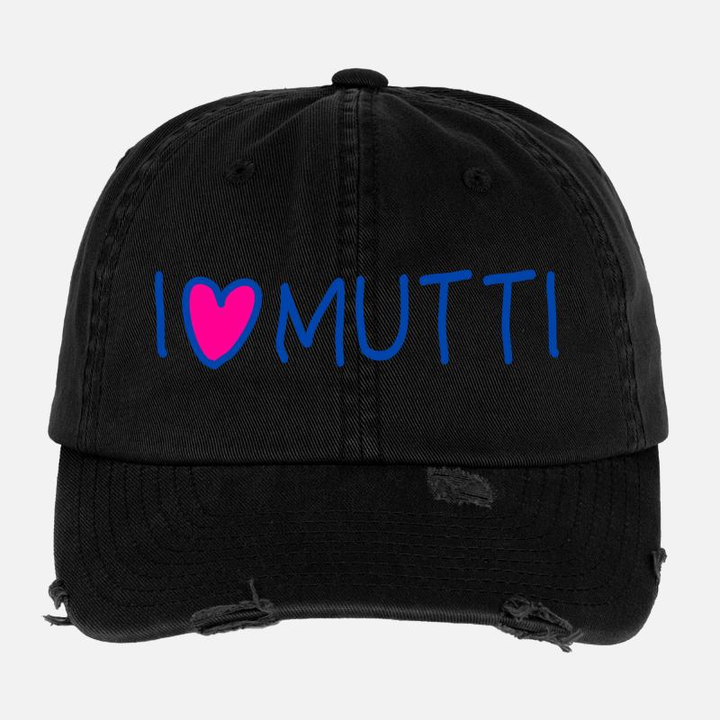 Mama I love Mutti Spruch Muttertag Flexfit Vintage Destroyed Cap