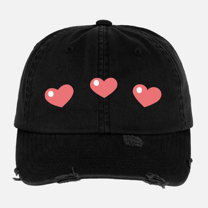Pastellherzen mit einem schlanken Muster Flexfit Vintage Destroyed Cap