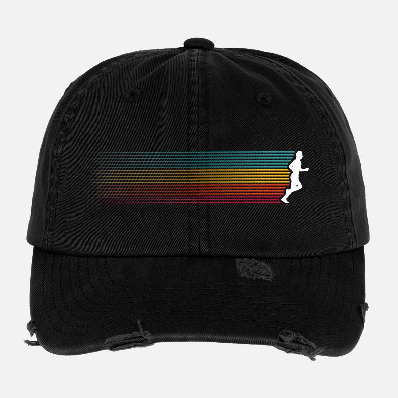 Silhouette de la Course à rayures arc-en-ciel Casquette vintage effet usé Flexfit