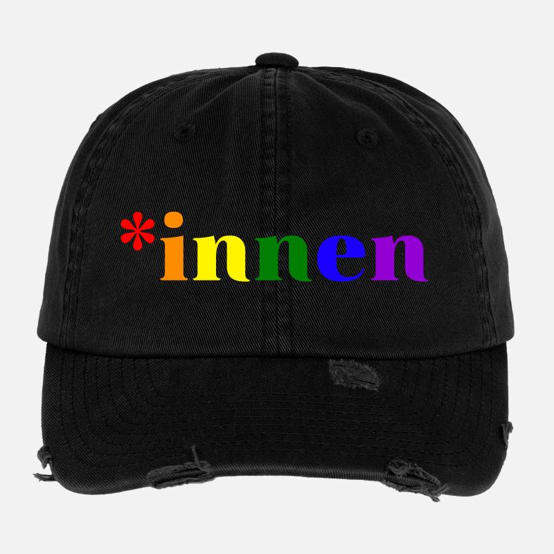 *innen Gendern Flexfit Vintage Destroyed Cap
