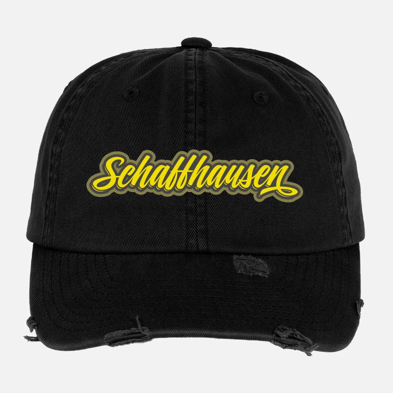 Schaffhausen Script Lettering Flexfit Vintage Destroyed Cap