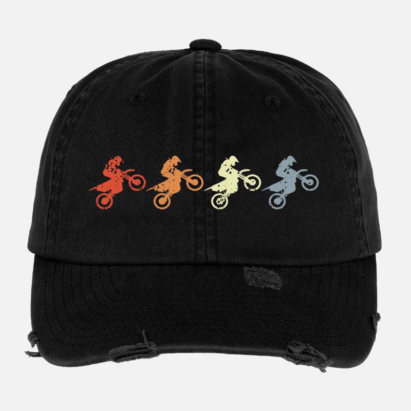 Motocross Motorräder Vintage Flexfit Vintage Destroyed Cap