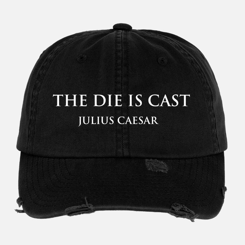 Cæsars terning er støbt Citatdesign - Flexfit vintage cap med slidt look - sort