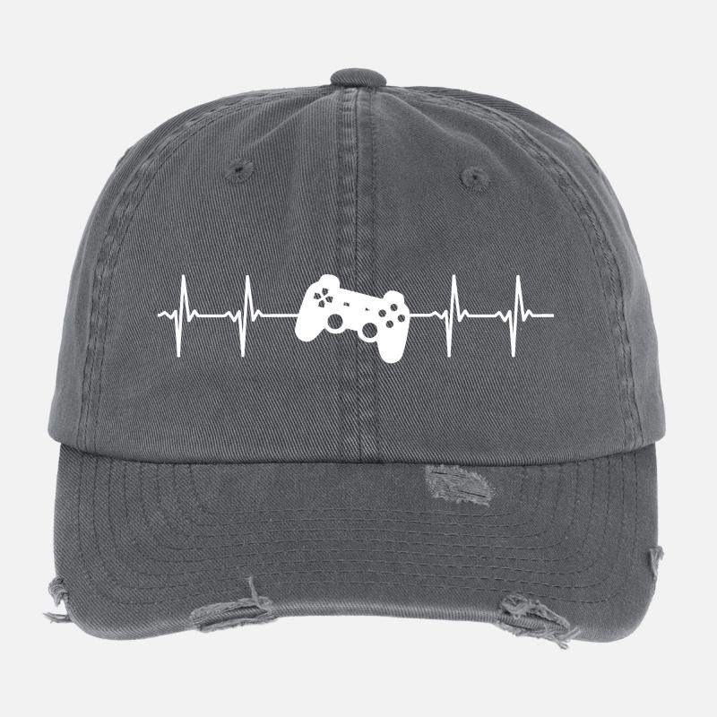 Herzschlag Gaming Controller Flexfit Vintage Destroyed Cap