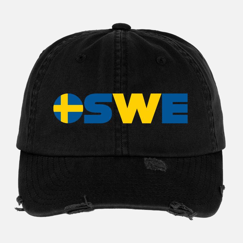 Sweden - Flexfit Vintage Destroyed Cap - black