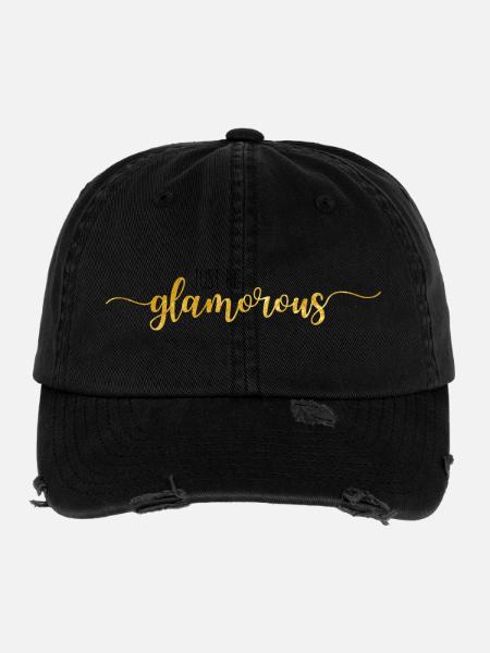 just be glamorous - Flexfit Vintage Destroyed Cap - Schwarz - Vorne