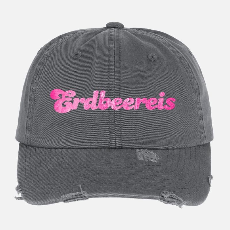 Erdbeereis Eis Fan Sommer Erdbeeren Erdbeer süß Flexfit Vintage Destroyed Cap