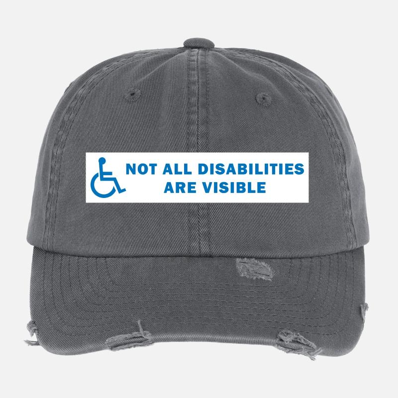 Not All Disabilities Are Visible Flexfit Vintage Destroyed Cap