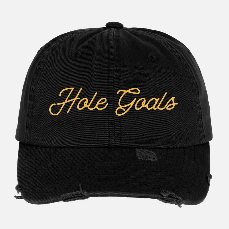 Hole Goals Golf Spruch Flexfit Vintage Destroyed Cap