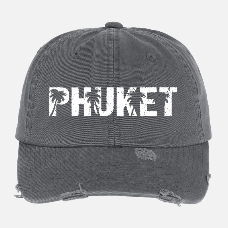 Phuket Thailand Palmen Flexfit Vintage Destroyed Cap